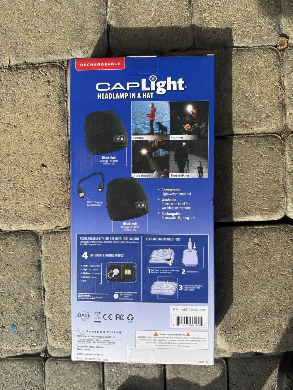 Rechargeable Black Headlamp Beanie - 2 Pack